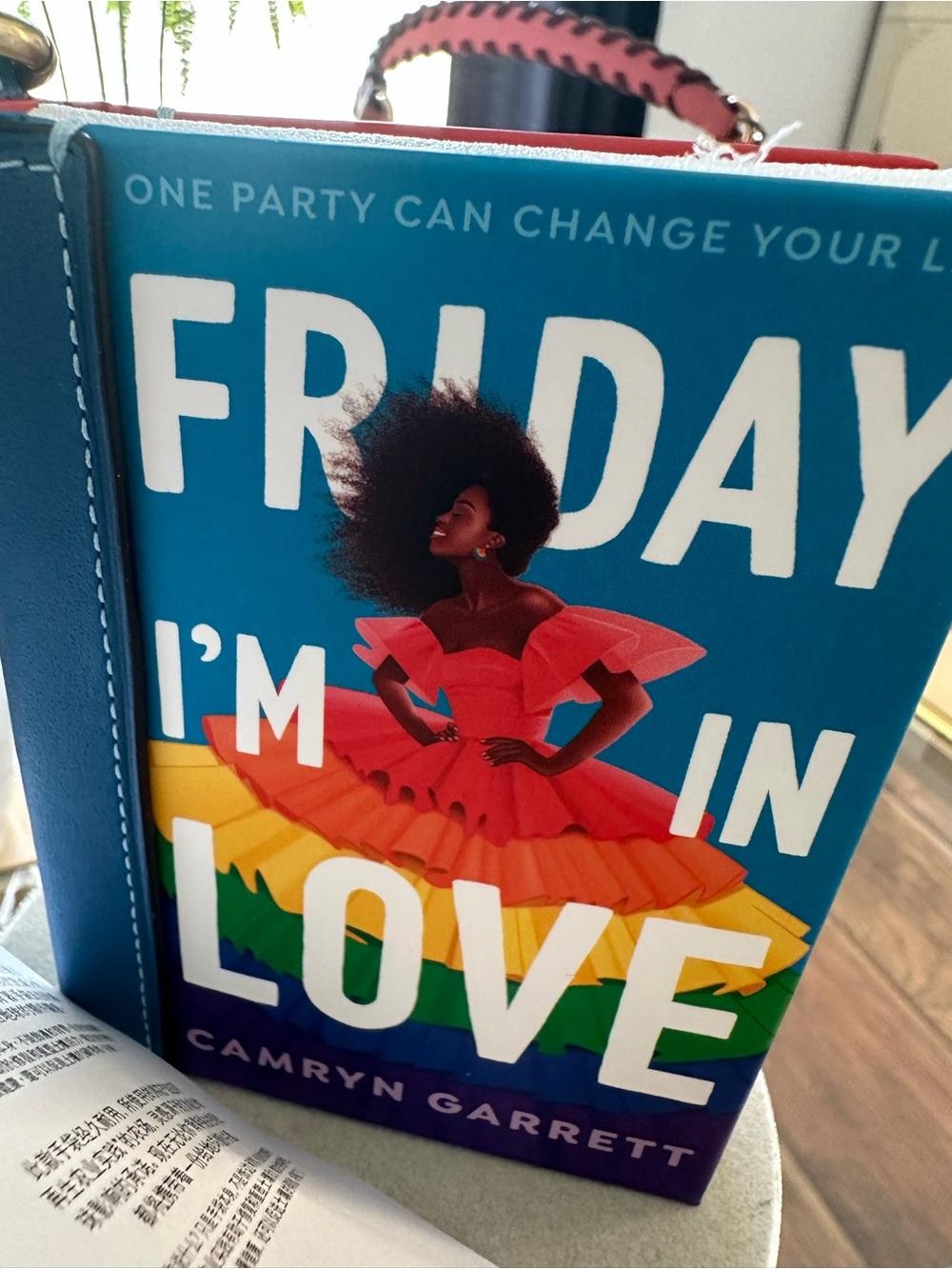 Coach Blue and Red 'Friday I'm In Love' Decorative Book Bag